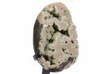 Sparkling Green Druzy Quartz Formation on Metal Stand #357207-2